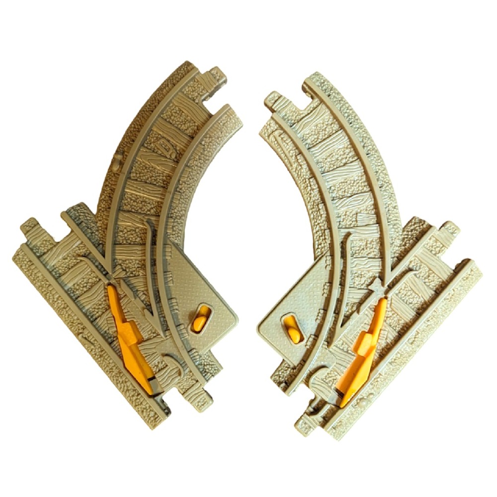 GeoTrax Switches For Train Track 2 Pieces Fisher Price Tan Track Plastic GUC